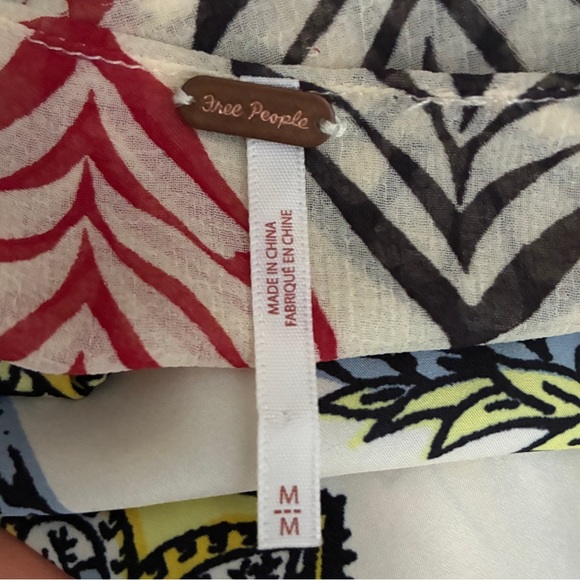 Free People Aleena Printed Boho Top Medium - Picture 8 of 12